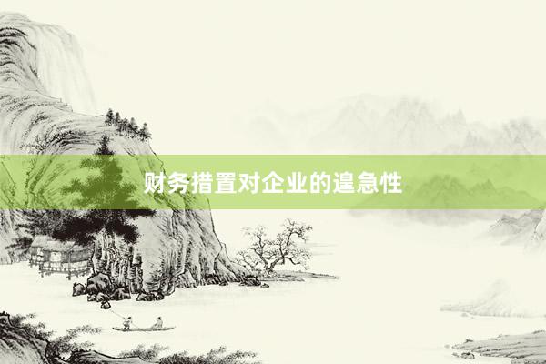 财务措置对企业的遑急性
